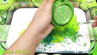 Series Green Frog Slime ! Mixing Random Things into GLOSSY Slime! Satisfying Slime Videos #192