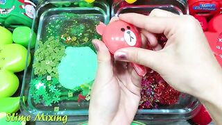 Red vs Green! Mixing Random Things into CLEAR Slime! Satisfying Slime Videos #185