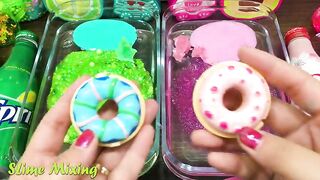 Pink vs Green! Mixing Random Things into CLEAR Slime! Satisfying Slime Videos #184