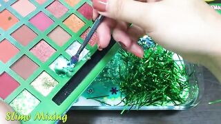 GREEN Slime ! Mixing Random Things into GLOSSY Slime ! SlimeSmoothie ! Satisfying Slime Videos #176