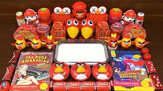 Series RED ANGRY BIRDS Slime ! Mixing Random Things into GLOSSY Slime! Satisfying Slime Videos #172