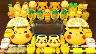 Series Yellow PIKACHU Slime ! Mixing Random Things into CLEAR Slime! Satisfying Slime Videos #158