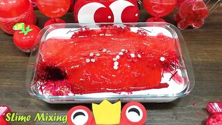 Series RED Slime ! Mixing Random Things into GLOSSY Slime! Satisfying Slime Videos #157
