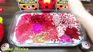 Series RED Slime ! Mixing Random Things into GLOSSY Slime! Satisfying Slime Videos #152