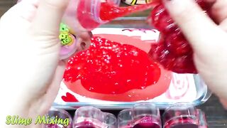 Series RED Slime ! Mixing Random Things into GLOSSY Slime! Satisfying Slime Videos #147