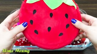 Series RED Strawberry! Mixing Random Things into GLOSSY Slime! SlimeSmoothie Satisfying Slime #137