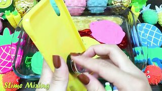 Series Pineapple Slime ! Mixing Random Things into CLEAR Slime! Satisfying Slime Videos #130