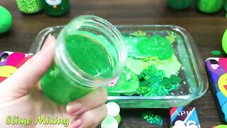 Series GREEN PEAR Slime ! Mixing Random Things into CLEAR Slime! Satisfying Slime Videos #129