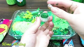 Series GREEN PEAR Slime ! Mixing Random Things into CLEAR Slime! Satisfying Slime Videos #129
