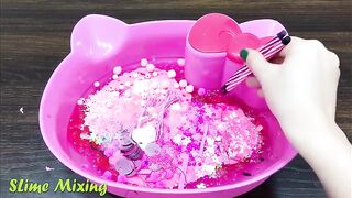 Series PINK Hello Kitty Slime ! Mixing Random Things into CLEAR Slime! Satisfying Slime Videos #127