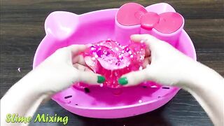 Series PINK Hello Kitty Slime ! Mixing Random Things into CLEAR Slime! Satisfying Slime Videos #127