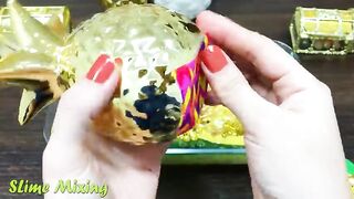 Series GOLD PINEAPPLE Slime ! Mixing Random Things into CLEAR Slime! Satisfying Slime Videos #124