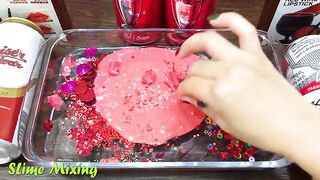 Series RED BUDWEISER Slime ! Mixing Random Things into CLEAR Slime! Satisfying Slime Videos #120