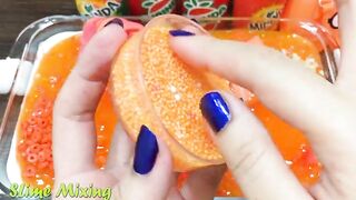 Series ORANGE MIRINDA Slime ! Mixing Random Things into GLOSSY Slime! Satisfying Slime Videos #111