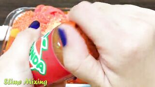 Series ORANGE MIRINDA Slime ! Mixing Random Things into GLOSSY Slime! Satisfying Slime Videos #111