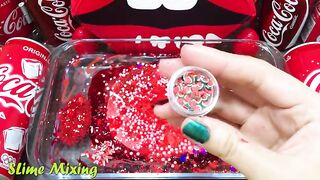 Series RED COCA COLA Slime ! Mixing Random Things into CLEAR Slime! Satisfying Slime Videos #109