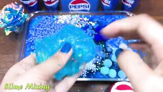 Series BLUE PEPSI Slime ! Mixing Random Things into GLOSSY Slime! Satisfying Slime Videos #102