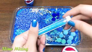 Series BLUE PEPSI Slime ! Mixing Random Things into GLOSSY Slime! Satisfying Slime Videos #102