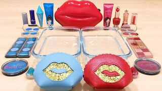 Blue vs Red ! Mixing Makeup Eyeshadow into Clear Slime! Special Series #161 Satisfying Slime