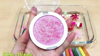 Mixing Makeup and Glitter into Clear Slime! Slime Mixing - Satisfying Slime Videos #156