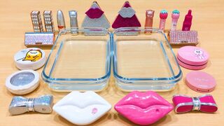 PINK vs SILVER! Mixing Makeup Eyeshadow into Clear Slime! Special Series #143 Satisfying Slime Video