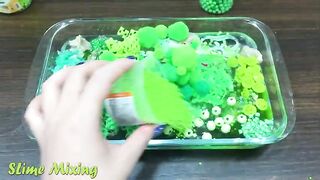 Special Series GREEN ! Mixing Random Things into CLEAR Slime ! Satisfying Slime Video - Slime Mixing
