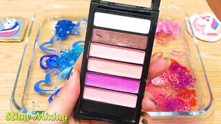 PINK vs BLUE ! Mixing Makeup Eyeshadow into Clear Slime ! Special Series #34 Satisfying Slime Video