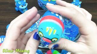 Special Series BLUE Satisfying Slime Video ! Mixing Random Things into CLEAR Slime - Slime Mixing