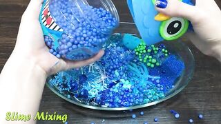 Special Series BLUE Satisfying Slime Video ! Mixing Random Things into CLEAR Slime - Slime Mixing