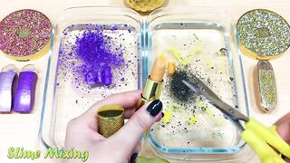 PURPLE vs GOLD ! Mixing Makeup Eyeshadow into Clear Slime! Special Series #32 Satisfying Slime Video
