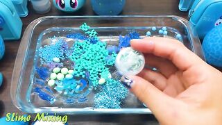 Slime Mixing | Special Series BLUE Satisfying Slime Video | Mixing Random Things into CLEAR Slime