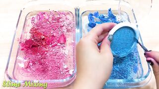Special Series #30 PINK vs BLUE - Mixing Makeup Eyeshadow into Clear Slime ! Satisfying Slime Videos