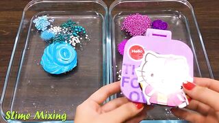 Special Series #25 DORAEMON and HELLO KITTY PINK vs BLUE !! Mixing Random Things into CLEAR Slime