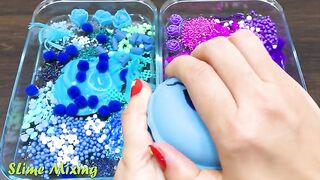 Special Series #25 DORAEMON and HELLO KITTY PINK vs BLUE !! Mixing Random Things into CLEAR Slime