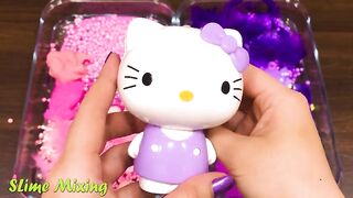 Special Series #20 PINK DONALD DUCK vs PURPLE HELLO KITTY !! Mixing Random Things into CLEAR Slime