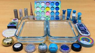 Special Series #12 SILVER vs BLUE | Mixing Makeup Eyeshadow into Clear Slime! Satisfying Slime Video