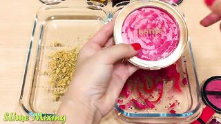 Special Series #11 RED vs GOLD | Mixing Makeup Eyeshadow into Clear Slime ! Satisfying Slime Videos
