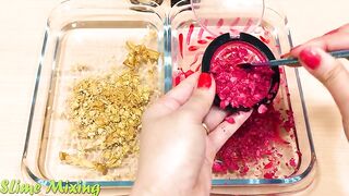 Special Series #11 RED vs GOLD | Mixing Makeup Eyeshadow into Clear Slime ! Satisfying Slime Videos