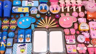 Special Series #10 PINK vs BLUE PEPPA PIG and DONALD DUCK | Mixing Random Things into GLOSSY Slime