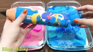 Special Series #10 PINK vs BLUE PEPPA PIG and DONALD DUCK | Mixing Random Things into GLOSSY Slime
