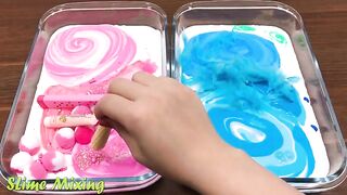 Special Series #9 DOREAMON PINK vs BLUE | Mixing Random Things into GLOSSY Slime | Slime mixing