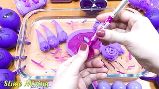Special Series #5 PURPLE Satisfying Slime | Mixing Random Things into Clear Slime | Slime Mixing