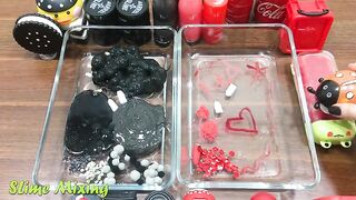 BLACK vs RED | Mixing Random Things into Clear Slime | Special Series Satisfying Slime Videos #4