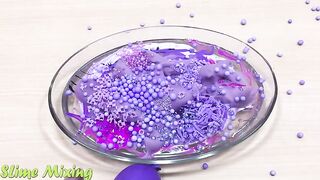 Special Series PURPLE Satisfying Slime Videos #3 | Mixing Random Things into Clear Slime