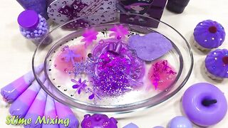 Special Series PURPLE Satisfying Slime Videos | Mixing Random Things into Clear Slime | Slime Mixing