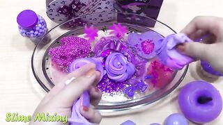 Special Series PURPLE Satisfying Slime Videos | Mixing Random Things into Clear Slime | Slime Mixing