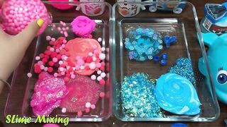 Mixing Random Things Into Clear Slime ! Pink vs Blue Special Series Satisfying Slime Videos