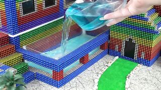 DIY - Build Amazing MINECRAFT Survival HOUSE TUTORIAL, Aquarium From Magnetic Balls | WOW Magnet