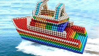 DIY - How To Make Rainbow Yacht boat with Magnetic balls | Magnetic Toy (ASMR) 4K