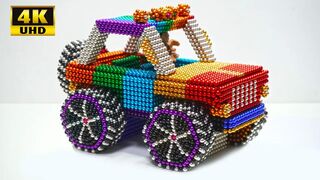 DIY How To Make Rainbow Jeep Car SUV with Magnetic Balls (ASMR)  | Magnetic Toy 4K